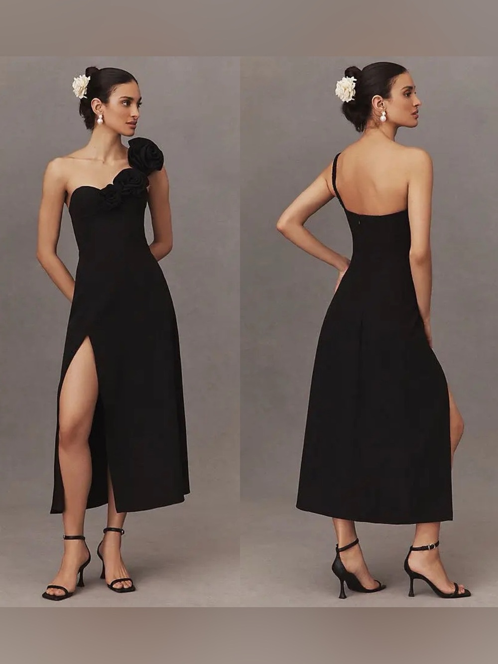 The Wolf Gang Flores One Shoulder Midi Dress